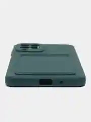 Зеленый силиконовый чехол для Samsung Galaxy M53 (Самсунг Галакси М53), с карманом для карт