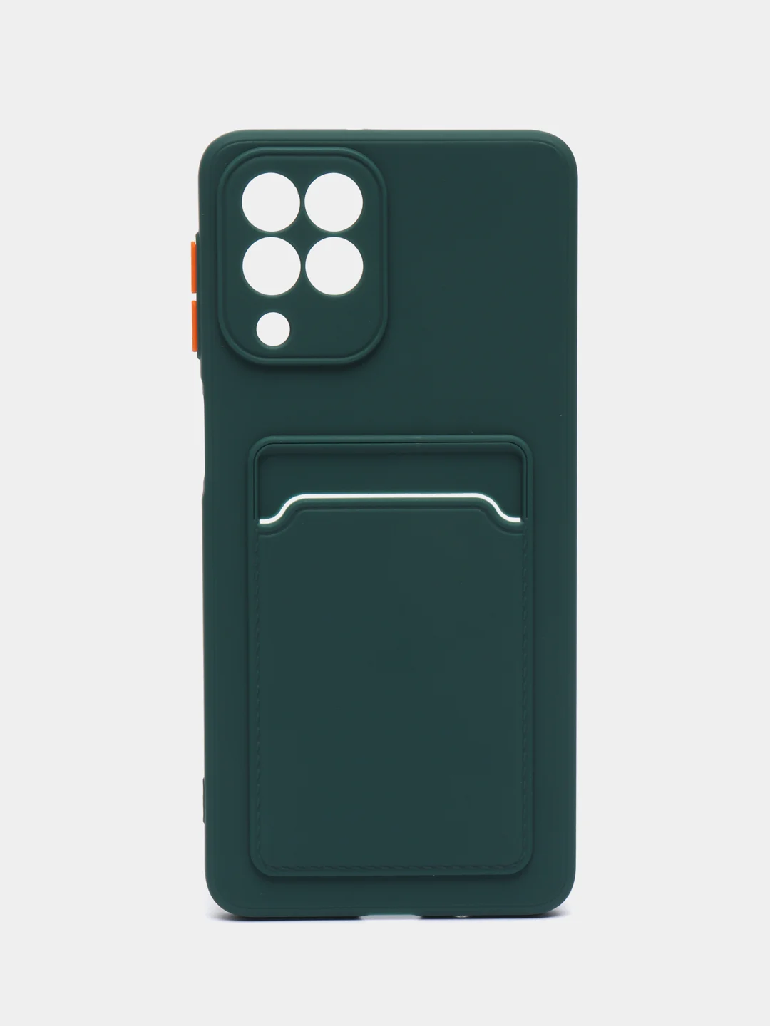 Зеленый силиконовый чехол для Samsung Galaxy M53 (Самсунг Галакси М53), с карманом для карт