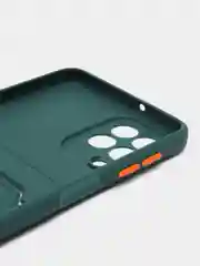 Зеленый силиконовый чехол для Samsung Galaxy M53 (Самсунг Галакси М53), с карманом для карт