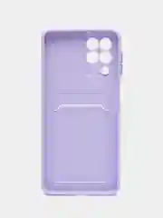 Сиреневый силиконовый чехол для Samsung Galaxy M53 (Самсунг Галакси М53), с карманом для карт