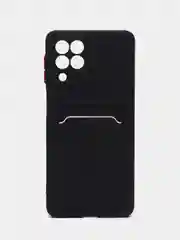 Черный силиконовый чехол для Samsung Galaxy M53 (Самсунг Галакси М53), с карманом для карт