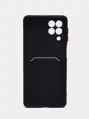 Черный силиконовый чехол для Samsung Galaxy M53 (Самсунг Галакси М53), с карманом для карт