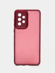 Бордовый чехол матовый для Samsung Galaxy A33, пластиковый, полупрозрачный, с глянцевой рамкой