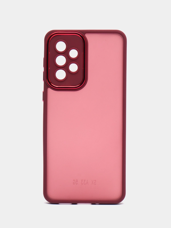 Чехол матовый для Samsung Galaxy A33, пластиковый, полупрозрачный, с глянцевой рамкой