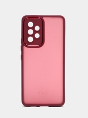 Чехол матовый для Samsung Galaxy A53, пластиковый, полупрозрачный, с глянцевой рамкой