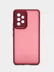 Бордовый чехол матовый для Samsung Galaxy A53, пластиковый, полупрозрачный, с глянцевой рамкой