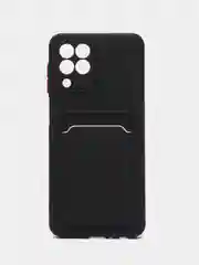 Черный силиконовый чехол для Samsung Galaxy M33 (Самсунг Галакси М33), с карманом для карт