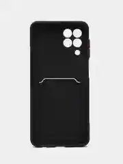 Черный силиконовый чехол для Samsung Galaxy M33 (Самсунг Галакси М33), с карманом для карт