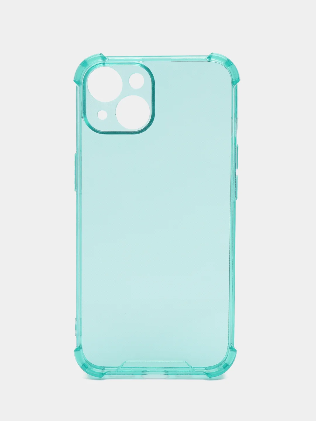 Бирюзовый прозрачный чехол iPhone 6/7/8/11/12/13/14/15/16/SE/XS/XR/Pro/Max/Plus/Mini противоударный