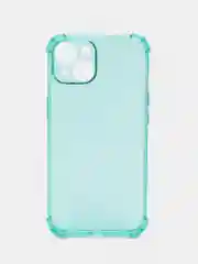 Бирюзовый прозрачный чехол iPhone 6/7/8/11/12/13/14/15/16/SE/XS/XR/Pro/Max/Plus/Mini противоударный