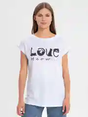 Футболка Тима "Love Meaw" КФ1148П2 белый, Klery