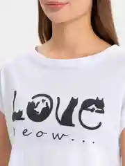 Футболка Тима "Love Meaw" КФ1148П2 белый, Klery