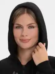 Черный зипка-кофта с молнией, толстовка-худи унисекс