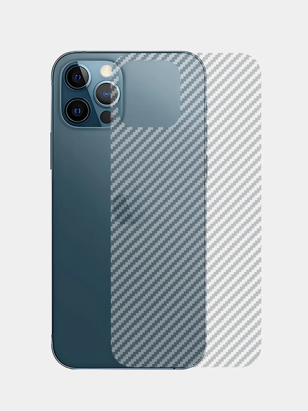 Прозрачный защитная пленка на iPhone 11/12/12Pro/13Pro/13 Pro Max/14Pro,15 под карбон на заднюю часть