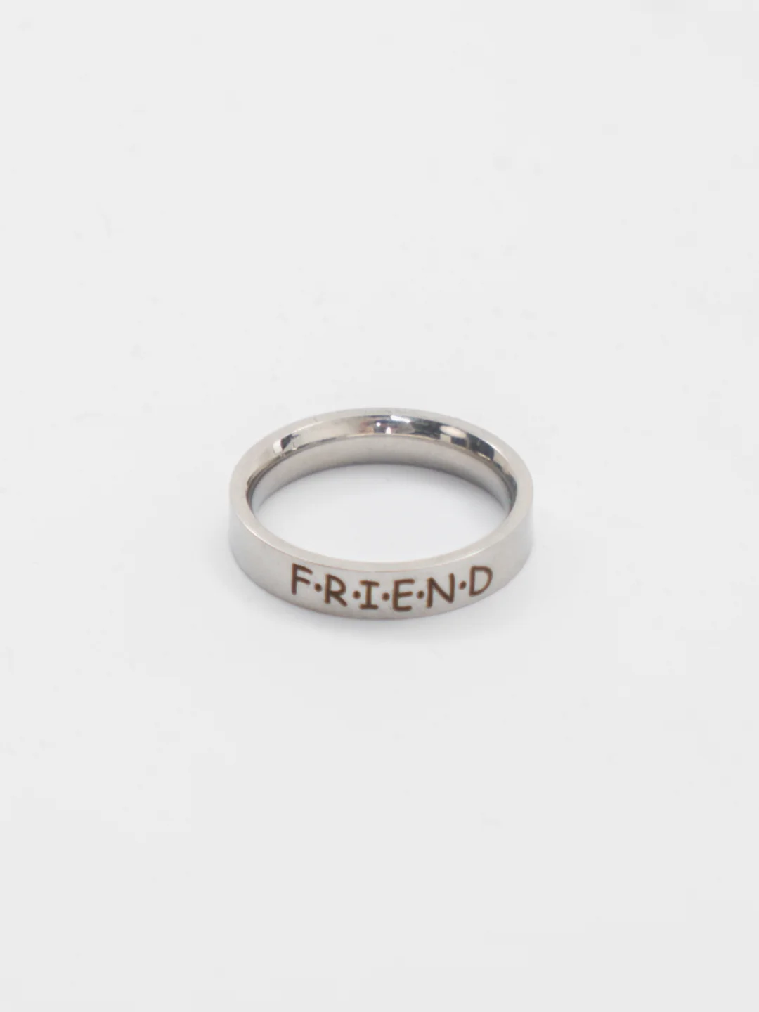 Серый меланж кольцо на Новый Год "Friend", "Друг"
