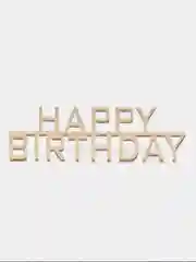 Золотой топпер #Т11 для украшения торта "Happy Birthday" из толстого зеркального акрила