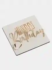 Золотой топпер #Т10 "Happy Birthday" из акрила для украшения торта
