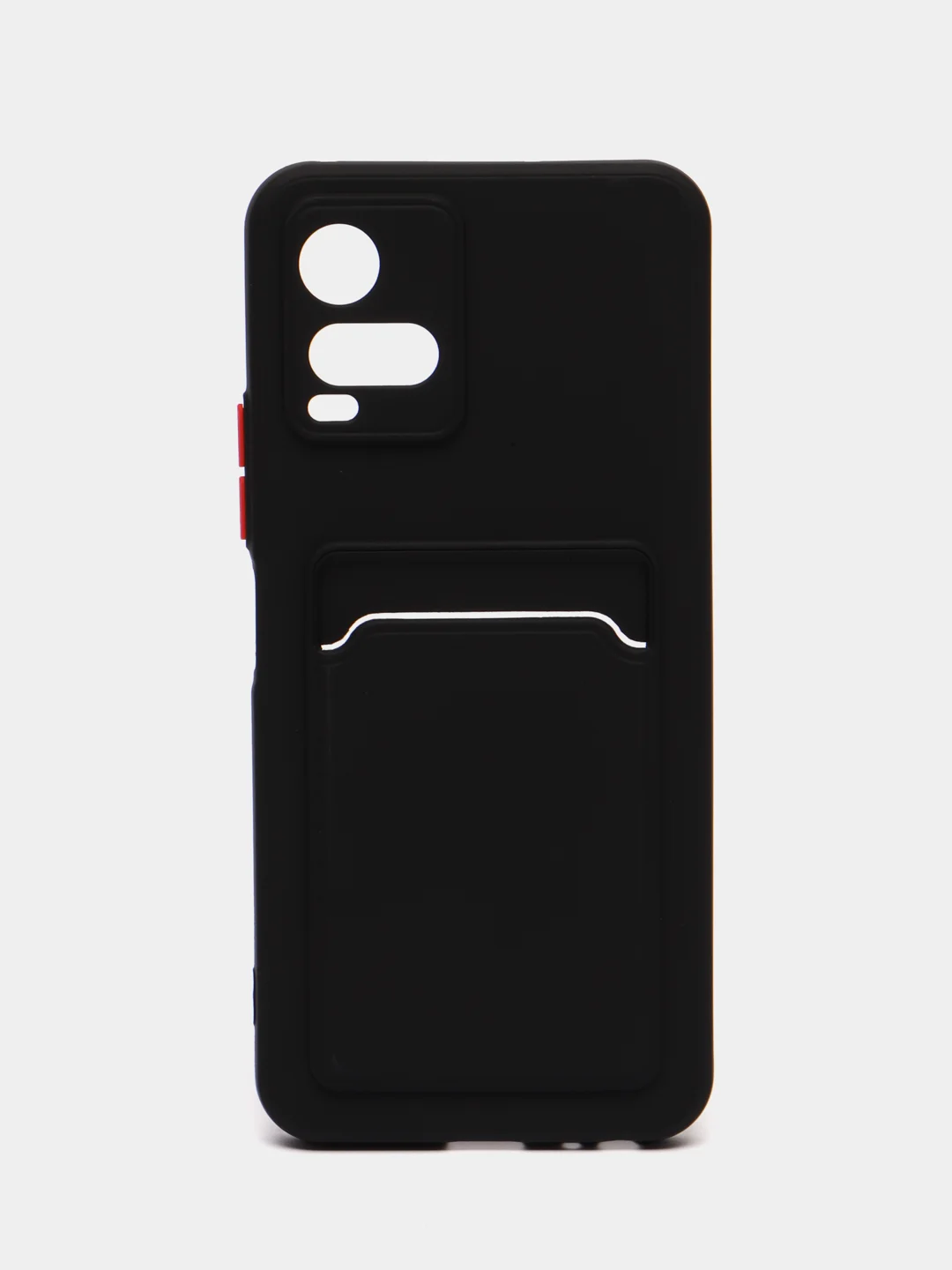 Черный силиконовый чехол для Vivo Y33s / Y21 2021 / Виво у33С / у21 2021, прозрачный, с карманом для карт