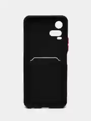 Черный силиконовый чехол для Vivo Y33s / Y21 2021 / Виво у33С / у21 2021, прозрачный, с карманом для карт