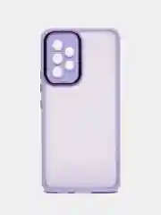 Лавандовый чехол матовый для Samsung Galaxy A53, пластиковый, полупрозрачный, с глянцевой рамкой