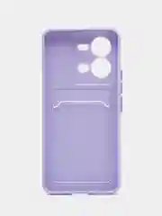 Сиреневый чехол силиконовый для Vivo V25 / V25E (Виво В25 / В25Е), с карманом для карт