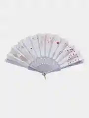 Молочный веер кружевной /деревянный складной