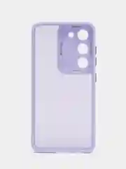 Бордовый чехол матовый для Samsung Galaxy S23, пластиковый, полупрозрачный, с глянцевой рамкой