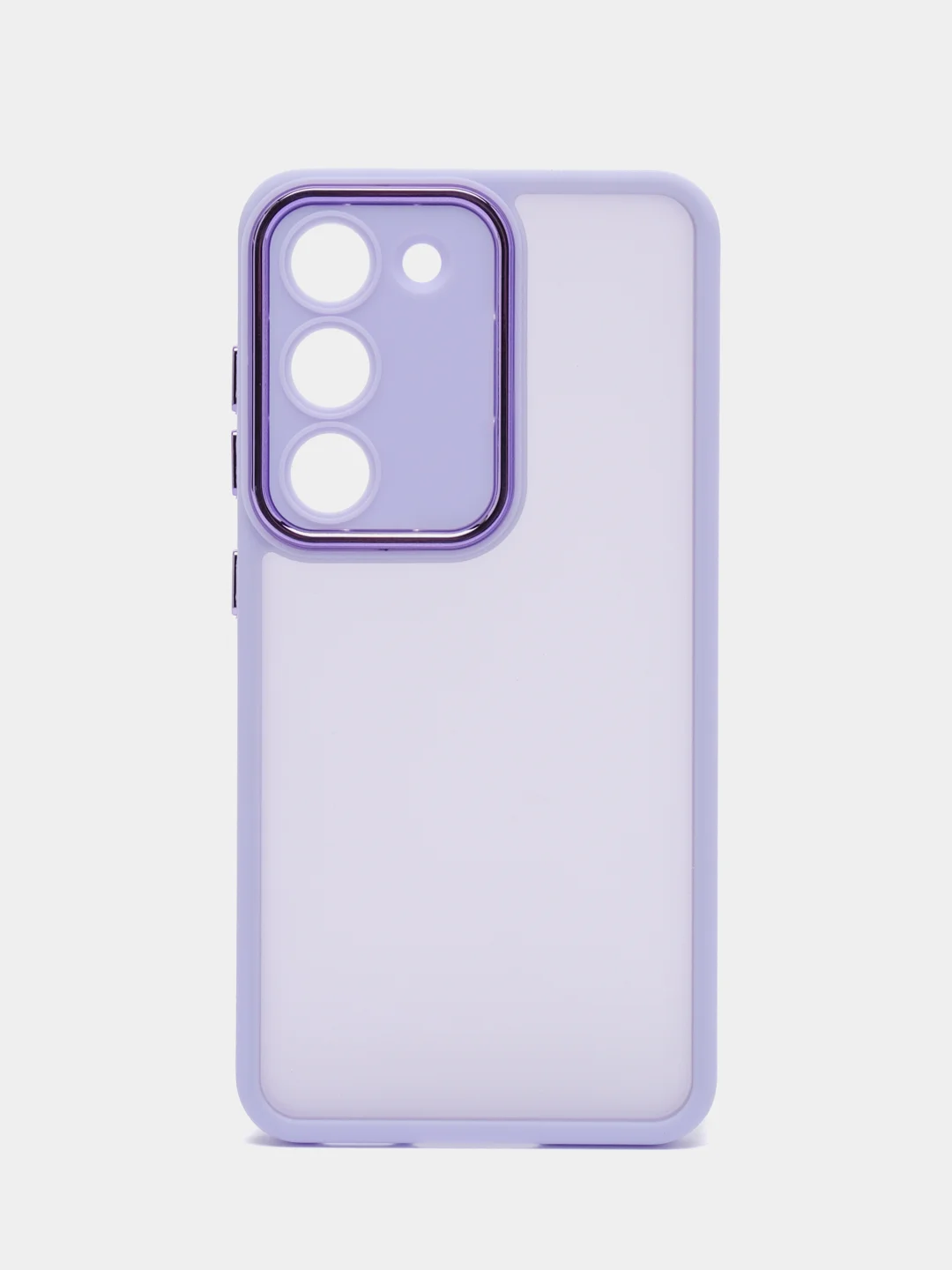 Лавандовый чехол матовый для Samsung Galaxy S23, пластиковый, полупрозрачный, с глянцевой рамкой