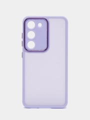 Чехол матовый для Samsung Galaxy S23, пластиковый, полупрозрачный, с глянцевой рамкой