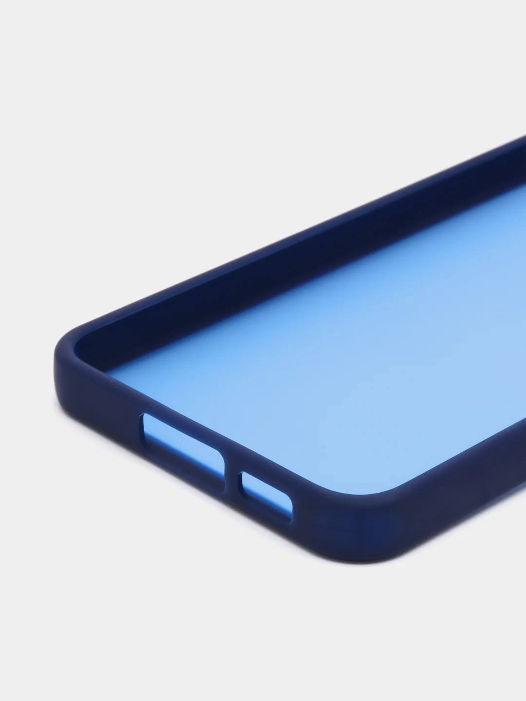 Синий чехол матовый для Samsung Galaxy S23, пластиковый, полупрозрачный, с глянцевой рамкой