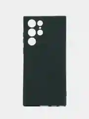 Тёмно-зелёный чехол силиконовый для Samsung Galaxy S22 Ultra (Самсунг Галакси С22 Ультра)
