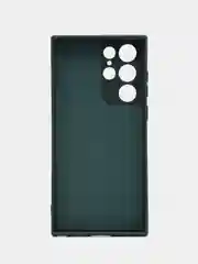 Тёмно-зелёный чехол силиконовый для Samsung Galaxy S22 Ultra (Самсунг Галакси С22 Ультра)