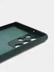 Тёмно-зелёный чехол силиконовый для Samsung Galaxy S22 Ultra (Самсунг Галакси С22 Ультра)