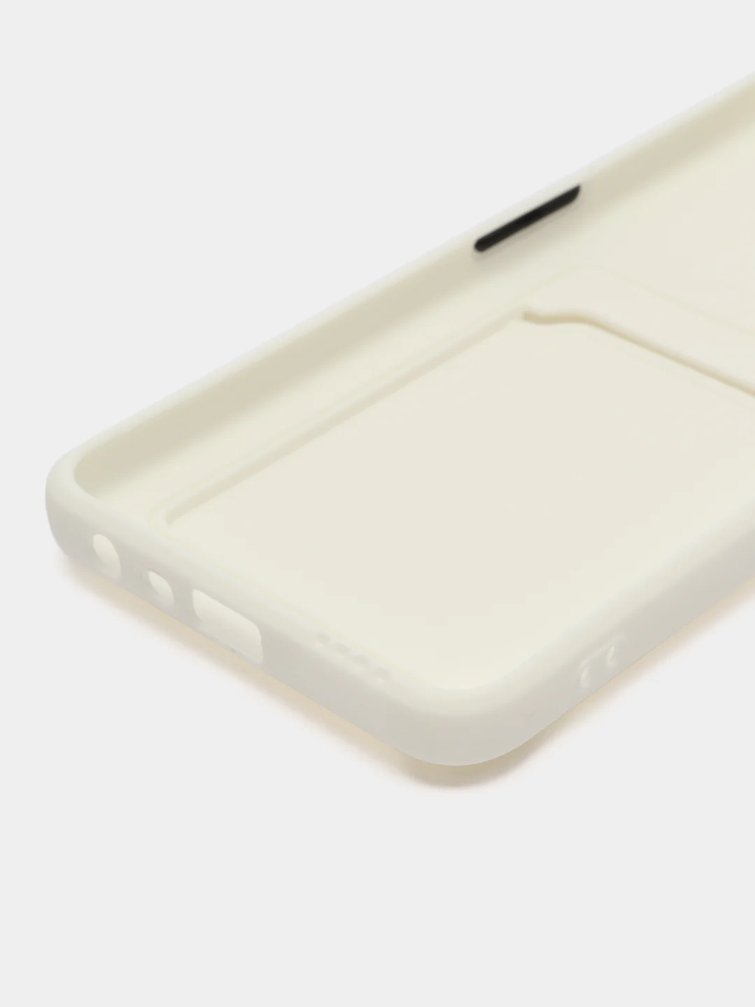 Белый силиконовый чехол для Oppo A54 (Оппо А54), с карманом для карт