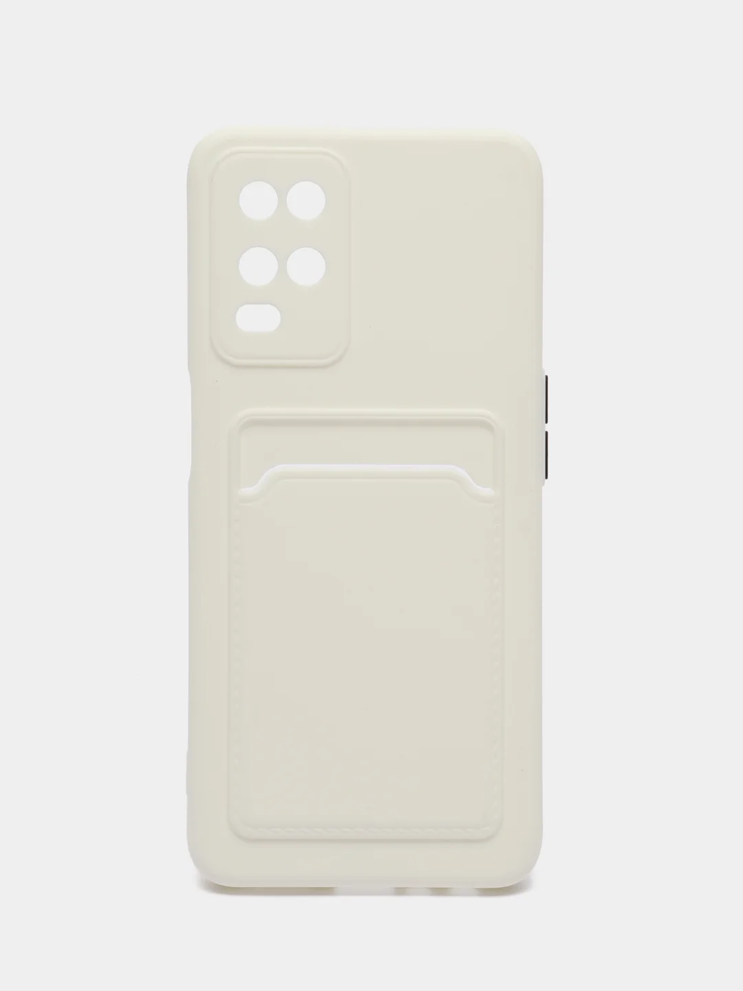 Белый силиконовый чехол для Oppo A54 (Оппо А54), с карманом для карт
