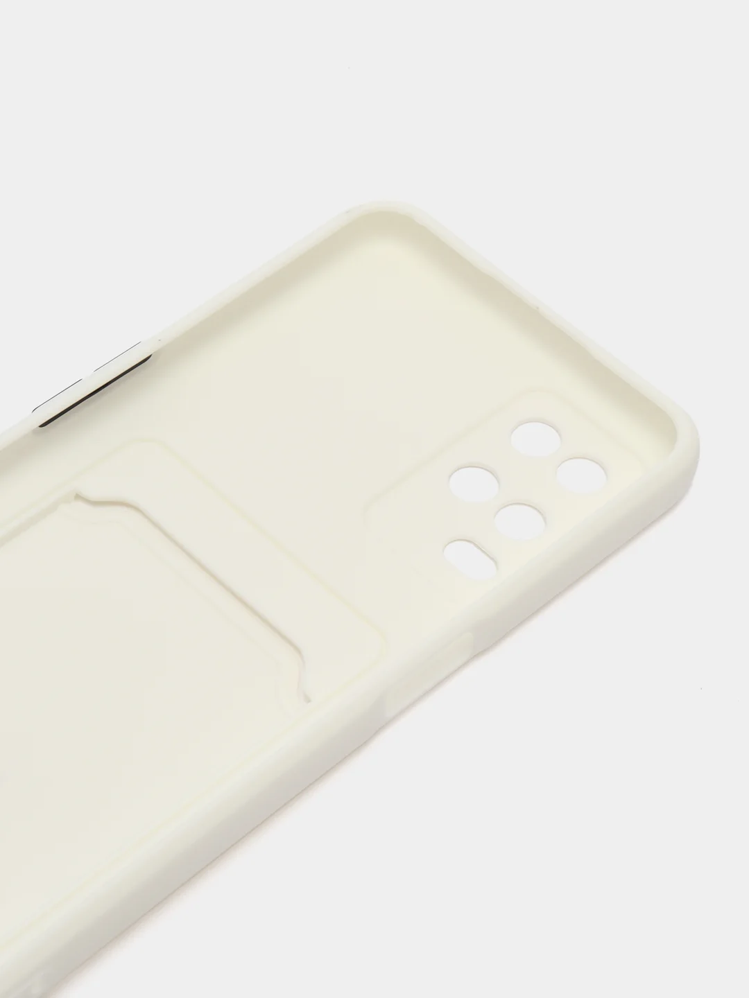 Белый силиконовый чехол для Oppo A54 (Оппо А54), с карманом для карт