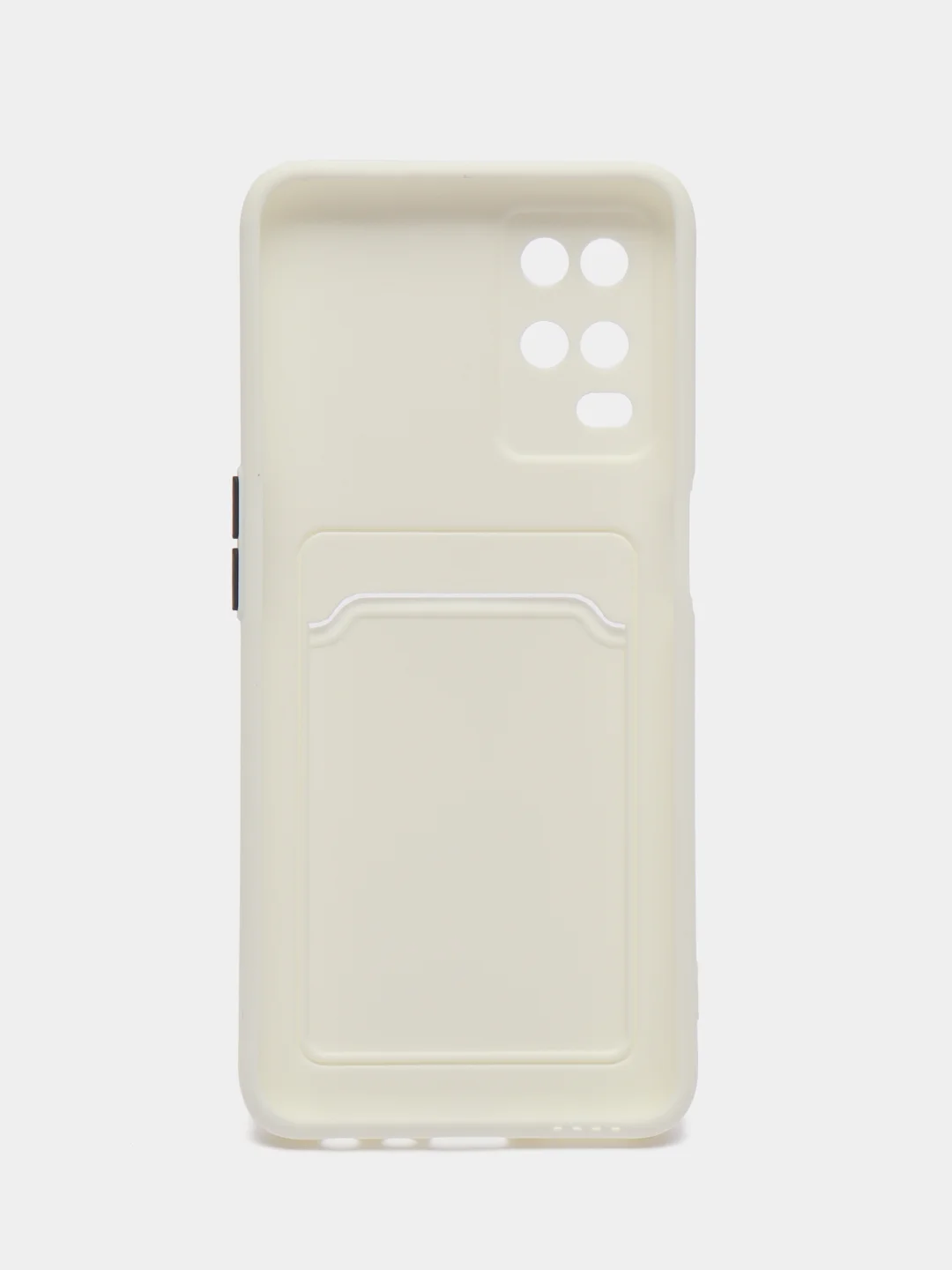 Белый силиконовый чехол для Oppo A54 (Оппо А54), с карманом для карт