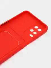 Красный силиконовый чехол для Oppo A54 (Оппо А54), с карманом для карт