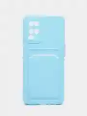 Ледяной силиконовый чехол для Oppo A54 (Оппо А54), с карманом для карт