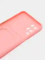 Розовый силиконовый чехол для Oppo A54 (Оппо А54), с карманом для карт