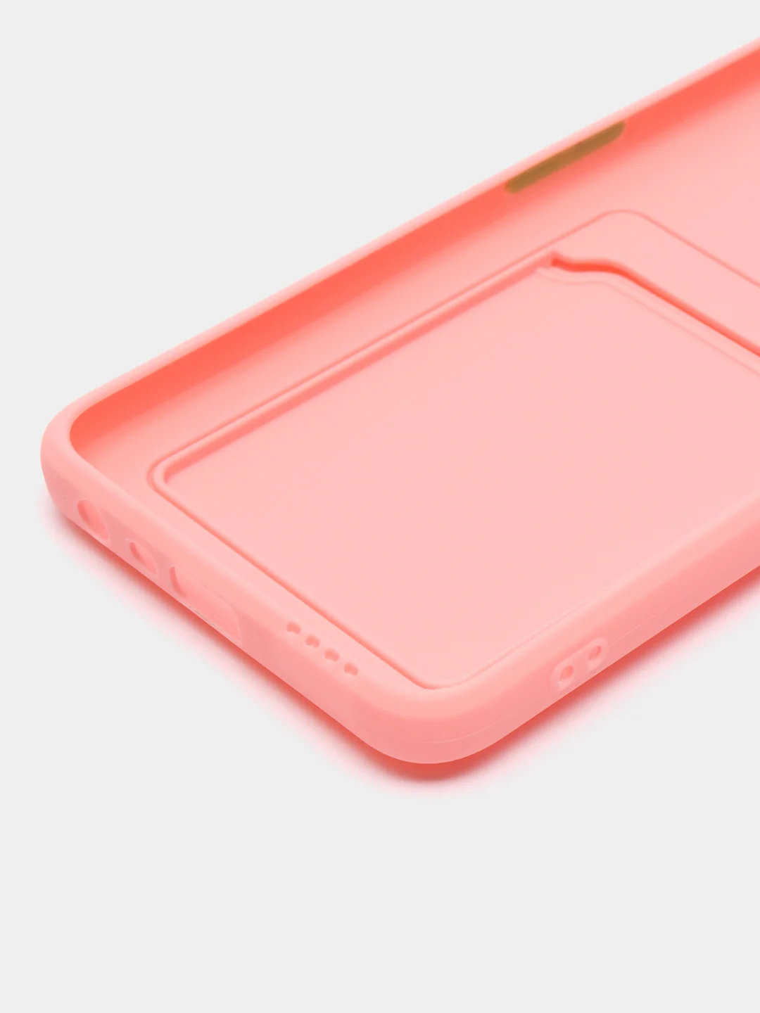 Розовый силиконовый чехол для Oppo A54 (Оппо А54), с карманом для карт