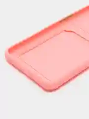 Розовый силиконовый чехол для Oppo A54 (Оппо А54), с карманом для карт