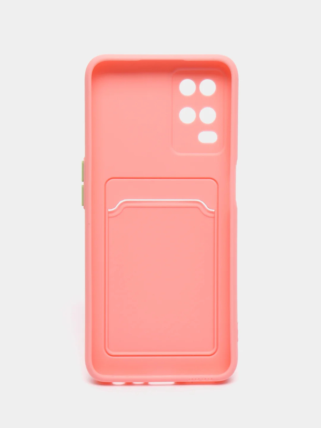 Розовый силиконовый чехол для Oppo A54 (Оппо А54), с карманом для карт