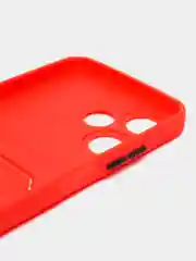 Красный силиконовый чехол Infinix Hot 30 Play Инфиникс Хот 30 Плей с карманом для карт прозрачный