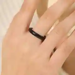 Черный кольцо стальное, 4 мм