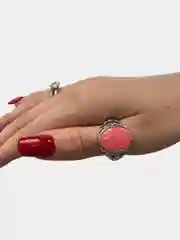 Розовый кольца женские, с камнем, разные цвета