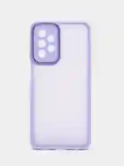 Лавандовый чехол матовый для Samsung Galaxy A23, пластиковый, полупрозрачный, с глянцевой рамкой