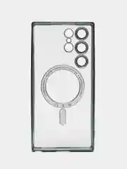 Зеленый чехол-накладка c защитой камеры для Samsung S23 Ultra MagSafe, магнит