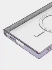 Серебряный чехол-накладка c защитой камеры для Samsung S23 Ultra MagSafe, магнит
