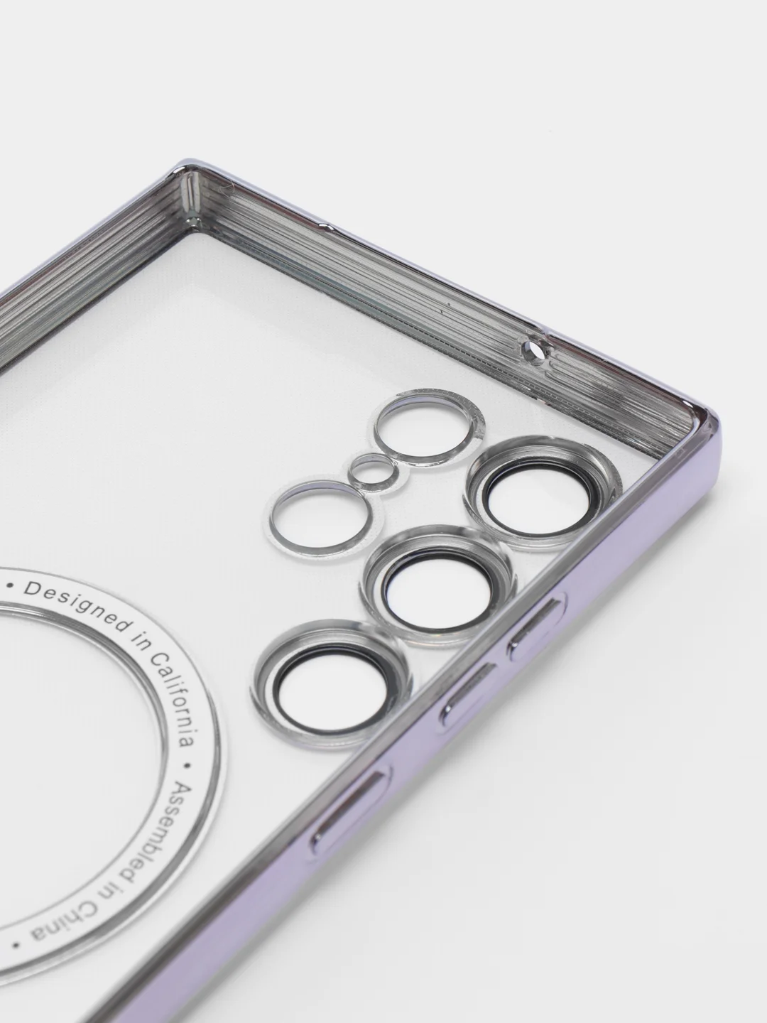 Серебряный чехол-накладка c защитой камеры для Samsung S23 Ultra MagSafe, магнит